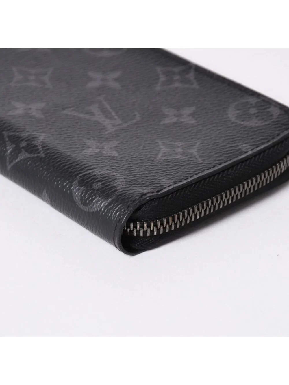 Louis Vuitton Zippy Wallet Vertical Monogram Eclipse Canvas Black Silver